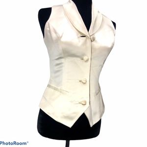 Champagne Satin Vest Petite